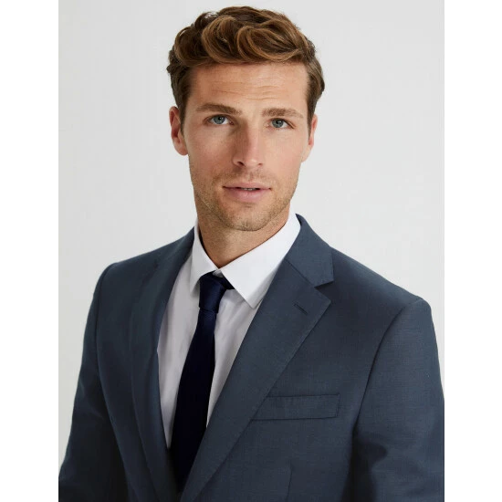 Autograph Tailored Fit Pure Wool Twill Jacket Men Black 2 Autograph Tailored Fit Pure Wool Twill Jacket Men Black - Image 2