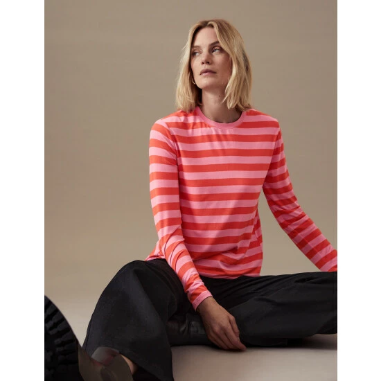 Autograph Jersey Striped Round Neck Top Women Red Mix 2 Autograph Jersey Striped Round Neck Top Women Red Mix - Image 2