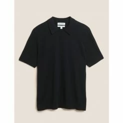 Autograph Cotton Rich Short Sleeve Knitted Polo Shirt Men Ecru