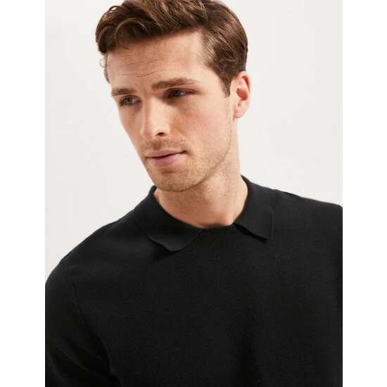 Autograph Cotton Rich Short Sleeve Knitted Polo Shirt Men Ecru 2 Autograph Cotton Rich Short Sleeve Knitted Polo Shirt Men Ecru - Image 2