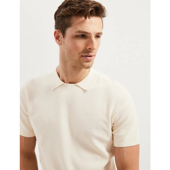 Autograph Cotton Rich Short Sleeve Knitted Polo Shirt Men Ecru 7 Autograph Cotton Rich Short Sleeve Knitted Polo Shirt Men Ecru - Image 7