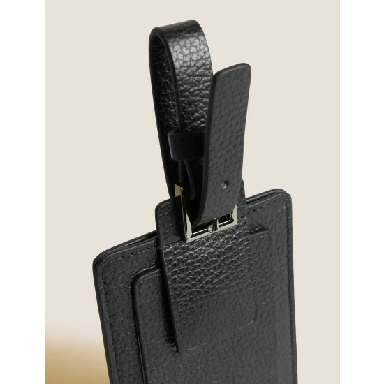 Autograph Leather Luggage Tag Men Black 2 Autograph Leather Luggage Tag Men Black - Image 2