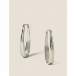 Autograph Oval Earrings Women Silver