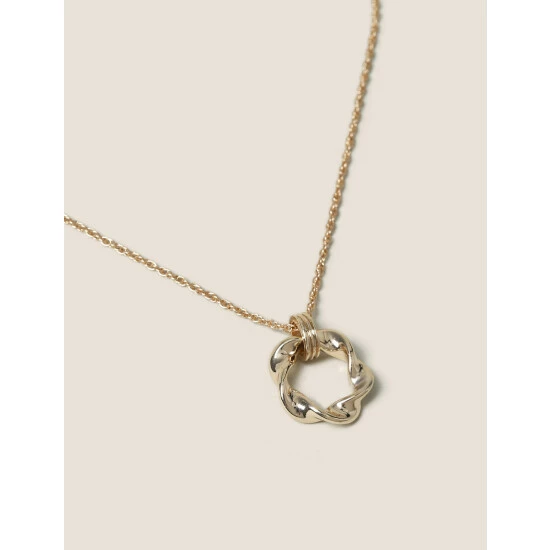 Autograph Circle Pendant Necklace Women Gold 1 Autograph Circle Pendant Necklace Women Gold