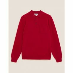 Autograph Pure Cashmere Knitted Polo Shirt Men Grey