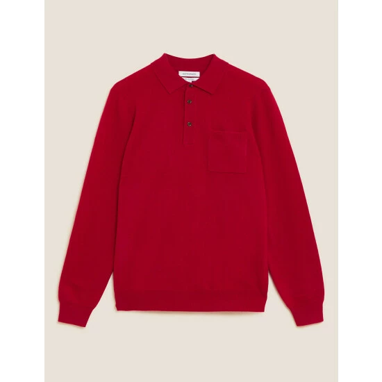 Autograph Pure Cashmere Knitted Polo Shirt Men Grey 1 Autograph Pure Cashmere Knitted Polo Shirt Men Grey