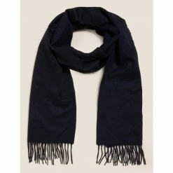Autograph Pure Cashmere Scarf Men Navy