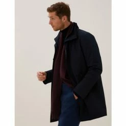 Autograph Pure Cashmere Scarf Men Navy -autograph Shop unnamed file 1138