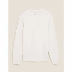 Autograph Premium Cotton Textured Crew Neck Jumper Men Neutral