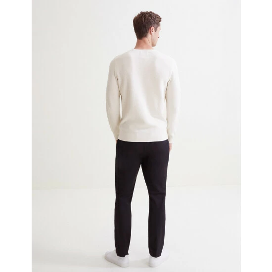 Autograph Premium Cotton Textured Crew Neck Jumper Men Neutral 4 Autograph Premium Cotton Textured Crew Neck Jumper Men Neutral - Image 4