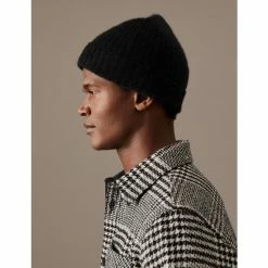Autograph Pure Cashmere Beanie Hat Men Black
