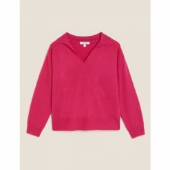 Autograph Pure Cashmere Collared Relaxed Jumper Women Light Grey