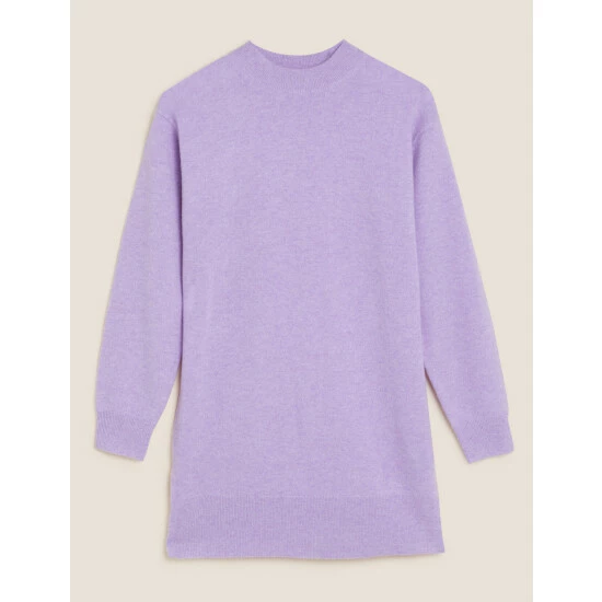 Autograph Pure Cashmere Longline Jumper Women Dusted Lilac 1 Autograph Pure Cashmere Longline Jumper Women Dusted Lilac