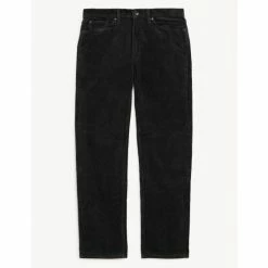 M&S Collection Straight Fit Corduroy Trousers Men Black