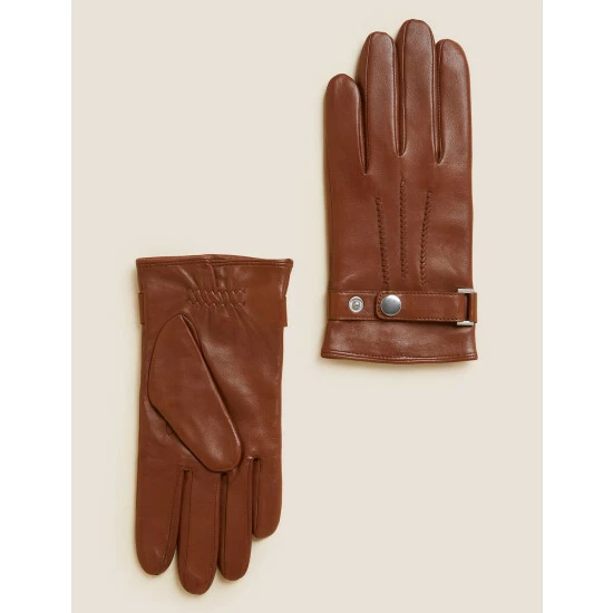 Autograph Leather Gloves Men Tan 2 Autograph Leather Gloves Men Tan - Image 2