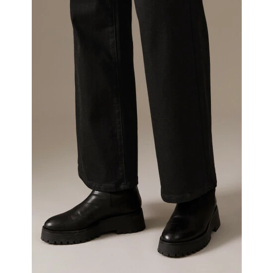 Autograph Luxury High Waisted Wide Leg Jeans Women Dark Indigo 5 Autograph Luxury High Waisted Wide Leg Jeans Women Dark Indigo - Image 5