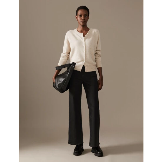 Autograph Luxury High Waisted Wide Leg Jeans Women Dark Indigo 7 Autograph Luxury High Waisted Wide Leg Jeans Women Dark Indigo - Image 7