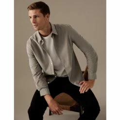 Autograph Pure Cotton Corduroy Shirt Men Grey -autograph Shop unnamed file 1269