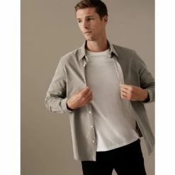 Autograph Pure Cotton Corduroy Shirt Men Grey -autograph Shop unnamed file 1270