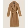 Autograph Wool Rich Belted Longline Coat With Cashmere Women Bright Purple