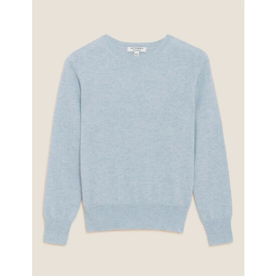 Autograph Pure Cashmere Crew Neck Jumper Women Khaki Marl 1 Autograph Pure Cashmere Crew Neck Jumper Women Khaki Marl