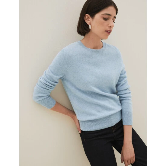 Autograph Pure Cashmere Crew Neck Jumper Women Khaki Marl 2 Autograph Pure Cashmere Crew Neck Jumper Women Khaki Marl - Image 2