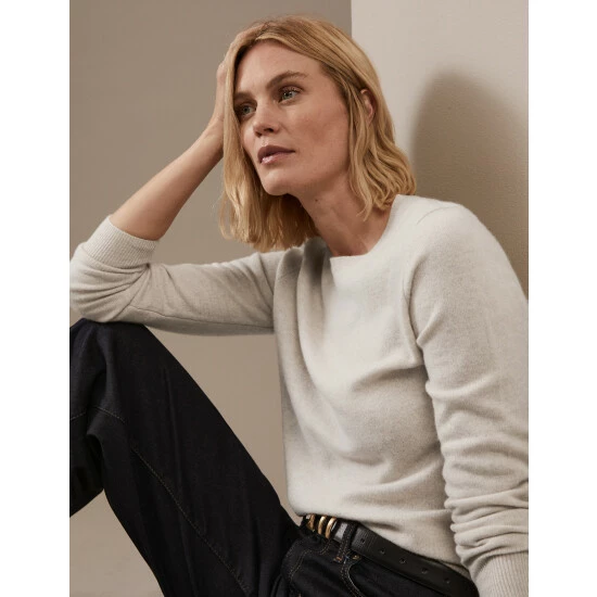 Autograph Pure Cashmere Crew Neck Jumper Women Khaki Marl 15 Autograph Pure Cashmere Crew Neck Jumper Women Khaki Marl - Image 15