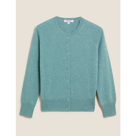 Autograph Pure Cashmere Crew Neck Cardigan Women Soft Magenta 1 Autograph Pure Cashmere Crew Neck Cardigan Women Soft Magenta