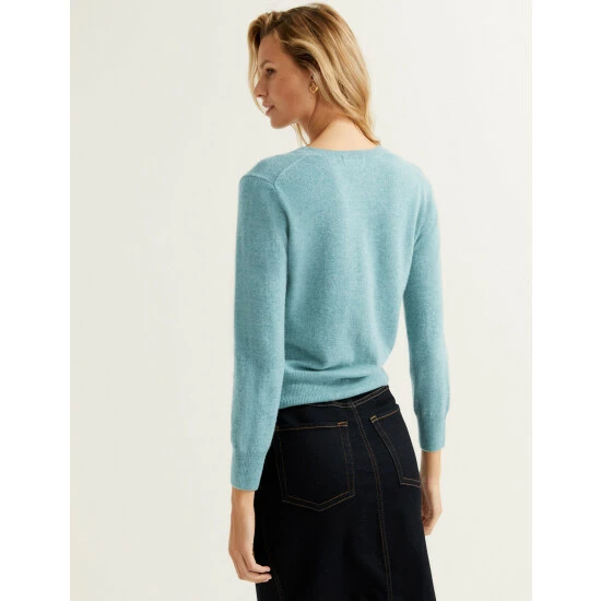 Autograph Pure Cashmere Crew Neck Cardigan Women Soft Magenta 4 Autograph Pure Cashmere Crew Neck Cardigan Women Soft Magenta - Image 4