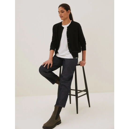 Autograph Pure Cashmere Crew Neck Cardigan Women Soft Magenta 11 Autograph Pure Cashmere Crew Neck Cardigan Women Soft Magenta - Image 11