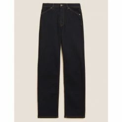 Autograph High Waisted Straight Leg Jeans Women Dark Indigo