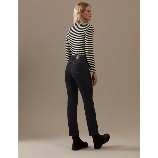 Autograph High Waisted Straight Leg Jeans Women Dark Indigo 2 Autograph High Waisted Straight Leg Jeans Women Dark Indigo - Image 2