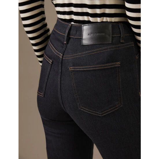 Autograph High Waisted Straight Leg Jeans Women Dark Indigo 5 Autograph High Waisted Straight Leg Jeans Women Dark Indigo - Image 5