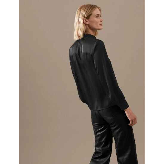 Autograph Satin Collared Blouson Sleeve Shirt Women Spearmint 5 Autograph Satin Collared Blouson Sleeve Shirt Women Spearmint - Image 5