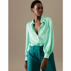 Autograph Satin Collared Blouson Sleeve Shirt Women Spearmint 17 Autograph Satin Collared Blouson Sleeve Shirt Women Spearmint -autograph Shop unnamed file 140
