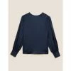 Autograph Pure Silk Round Neck Blouson Sleeve Blouse Women Dark Navy