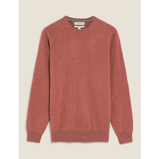 Autograph Pure Cashmere Crew Neck Jumper Men Berry Shine 1 Autograph Pure Cashmere Crew Neck Jumper Men Berry Shine