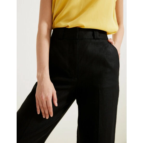 Autograph Pure Irish Linen Pleat Front Trousers Women Black/black 2 Autograph Pure Irish Linen Pleat Front Trousers Women Black/black - Image 2