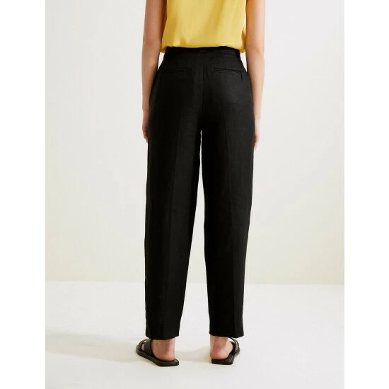 Autograph Pure Irish Linen Pleat Front Trousers Women Black/black 5 Autograph Pure Irish Linen Pleat Front Trousers Women Black/black - Image 5