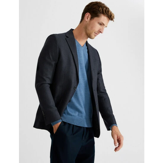 Autograph Wool Blend Jacket Men Navy 7 Autograph Wool Blend Jacket Men Navy - Image 7