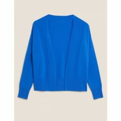Autograph Pure Cashmere Textured Cardigan Women Blue