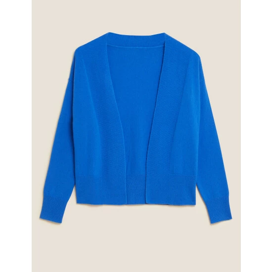 Autograph Pure Cashmere Textured Cardigan Women Blue 1 Autograph Pure Cashmere Textured Cardigan Women Blue