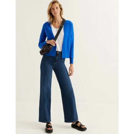 Autograph Pure Cashmere Textured Cardigan Women Blue 5 Autograph Pure Cashmere Textured Cardigan Women Blue - Image 5