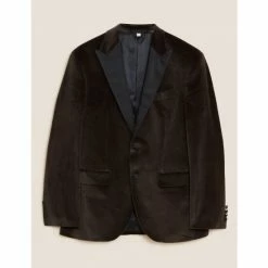 Autograph Pure Cotton Velvet Jacket Men Navy