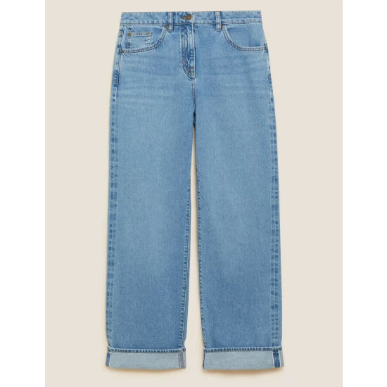 Autograph High Waisted Straight Leg Jeans Women Light Indigo 1 Autograph High Waisted Straight Leg Jeans Women Light Indigo