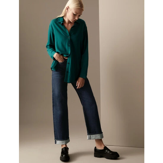 Autograph High Waisted Straight Leg Jeans Women Light Indigo 8 Autograph High Waisted Straight Leg Jeans Women Light Indigo - Image 8