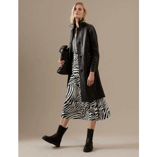 Autograph Animal Print V-Neck Midaxi Waisted Dress Women Black Mix 5 Autograph Animal Print V-Neck Midaxi Waisted Dress Women Black Mix - Image 5