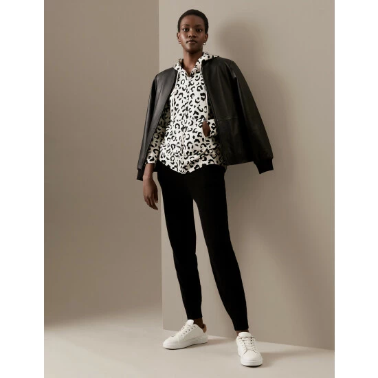 Autograph Pure Cashmere Animal Print Relaxed Hoodie Women Oatmeal Mix 3 Autograph Pure Cashmere Animal Print Relaxed Hoodie Women Oatmeal Mix - Image 3