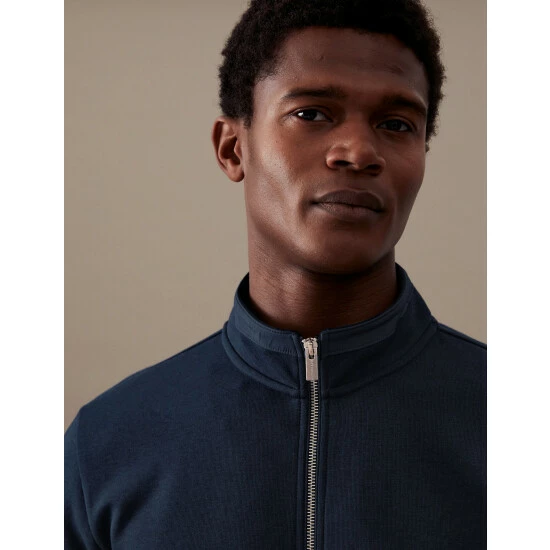 Autograph Cotton Blend Sweatshirt Men Dark Navy 2 Autograph Cotton Blend Sweatshirt Men Dark Navy - Image 2