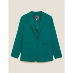 Autograph Single Breasted Blazer With Wool Women Teal Green